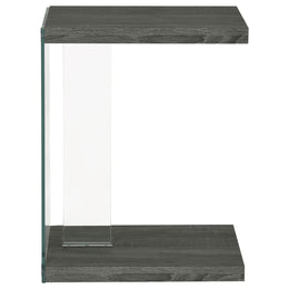 Colby Engineered Wood C-Shaped Side Table Weathered Grey