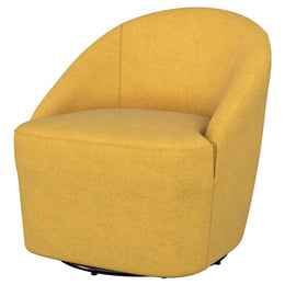 Leon Upholstered Barrel Accent Swivel Chair Hunter Green