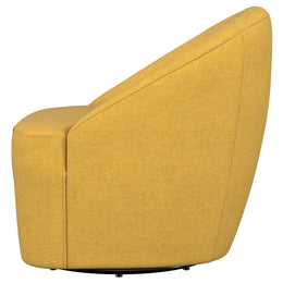 Leon Upholstered Barrel Accent Swivel Chair Hunter Green