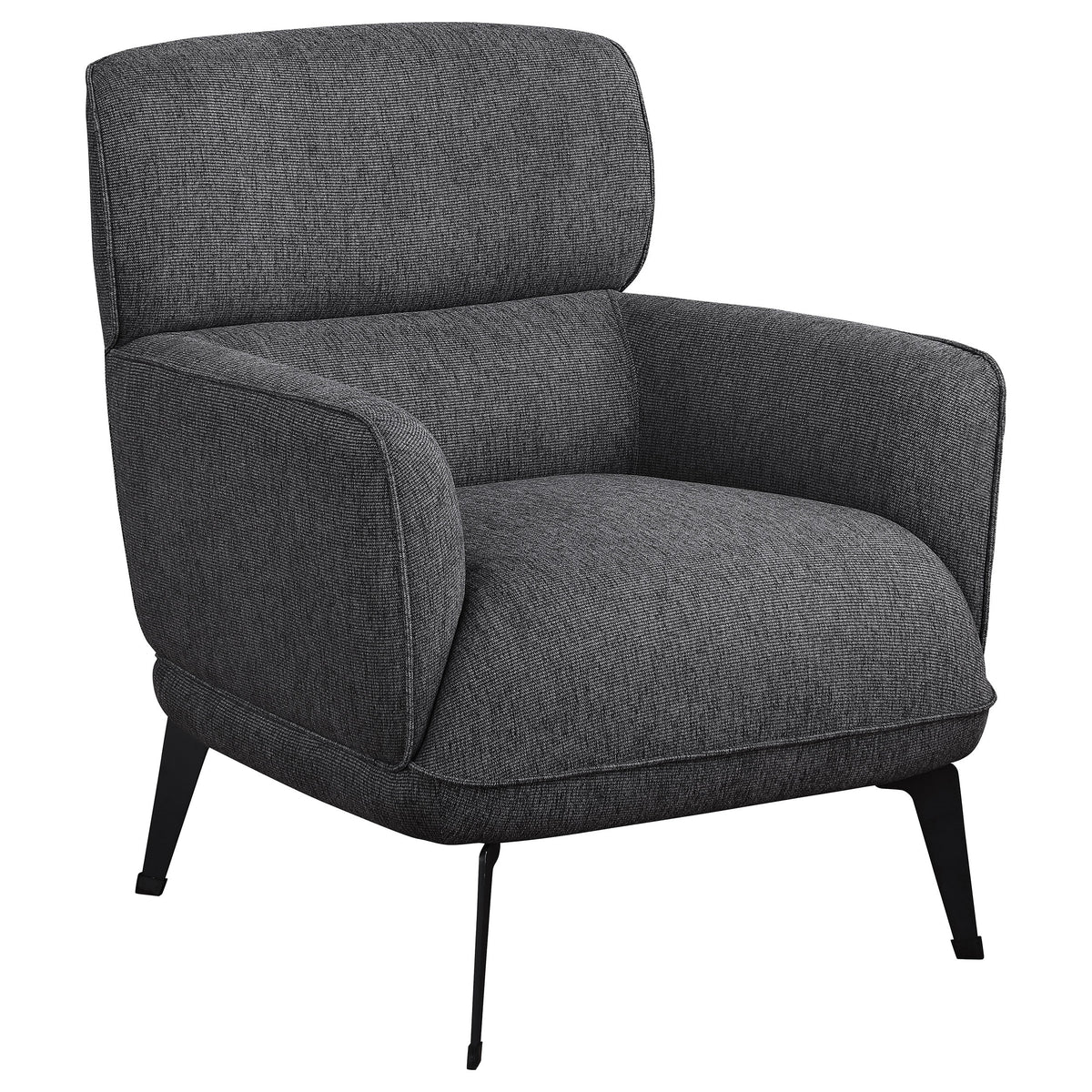 Andrea Upholstered Crecent Arm Accent Chair Orange