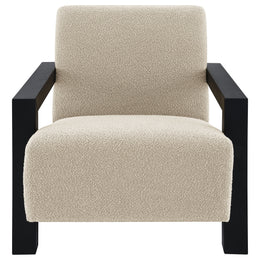Fitzroy Boucle Upholstered Accent Arm Chair Ivory