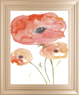 Neon Poppies Ii By Jennifer Goldberger 22X26 Framed Print