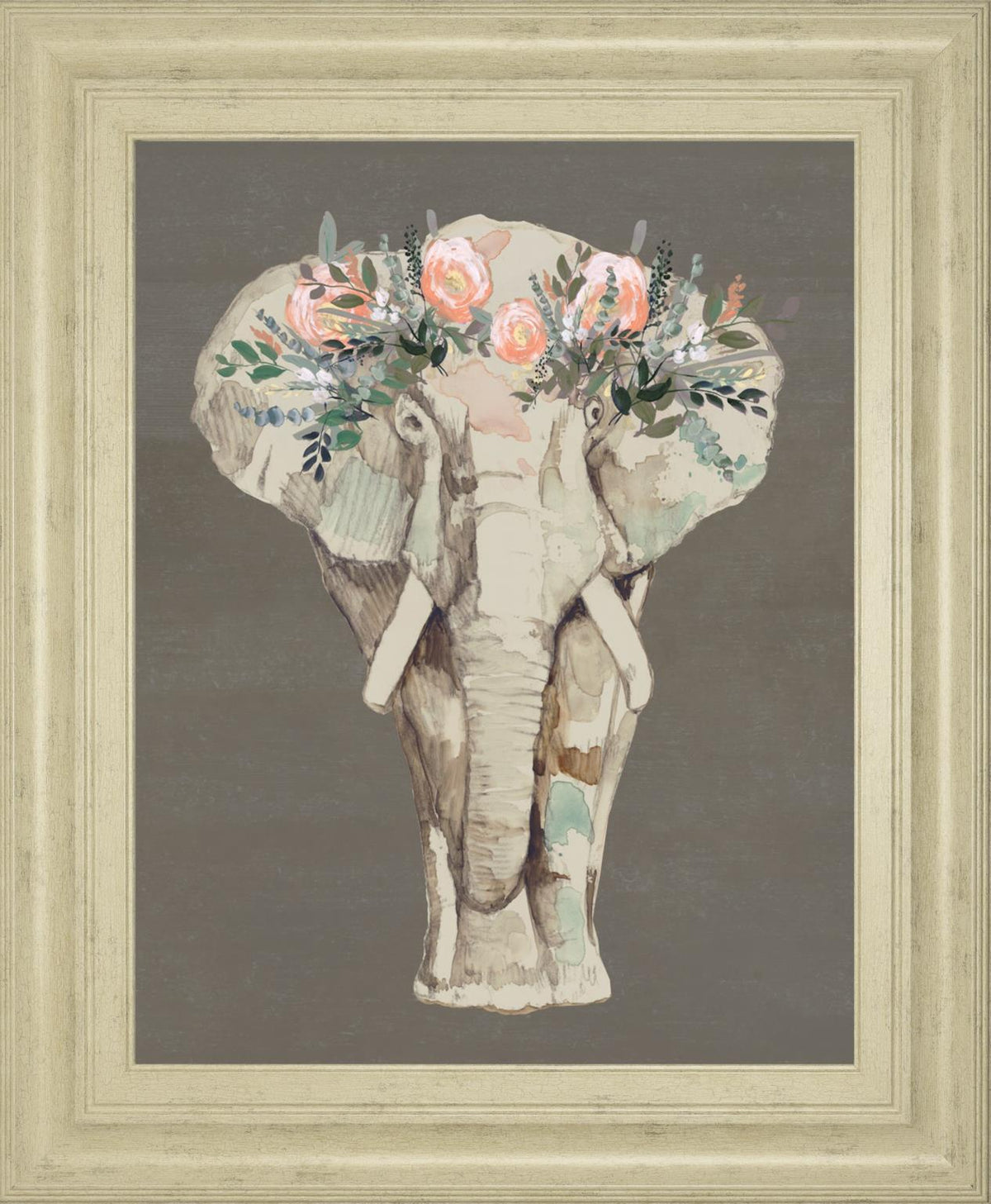 Flower Crown Elephant Ii By Jennifer Goldberger 22X26 Framed Print