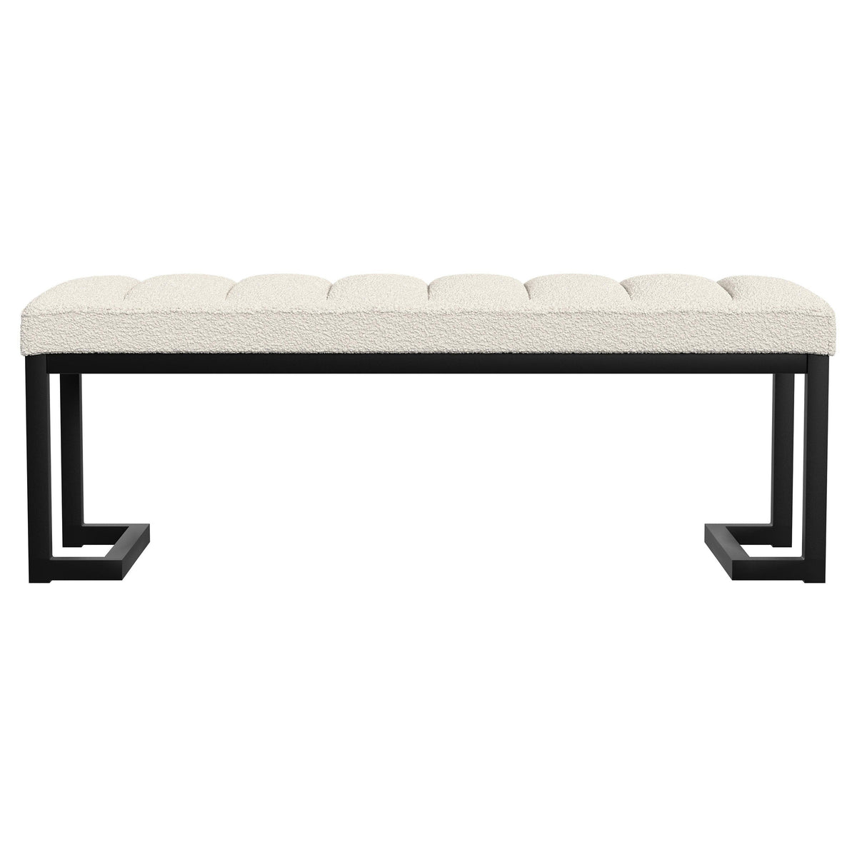 Mesa Boucle Upholstered Tufted Accent Bench Charcoal
