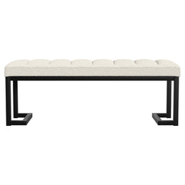 Mesa Boucle Upholstered Tufted Accent Bench Charcoal