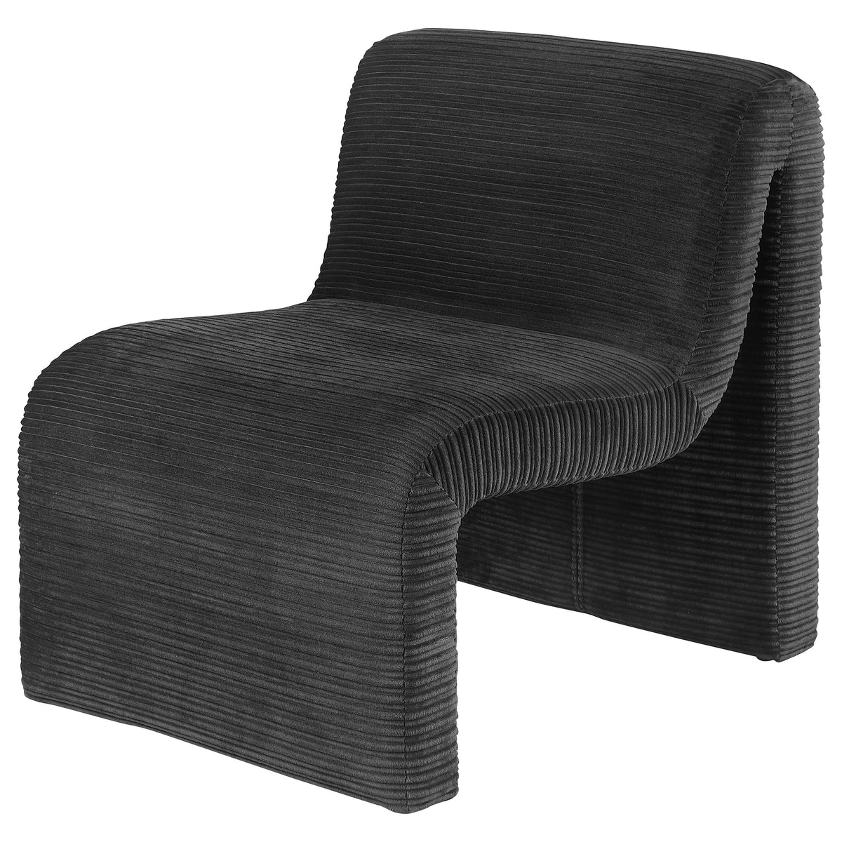 Drayton Upholstered Curved Armless Accent Chair Ivory