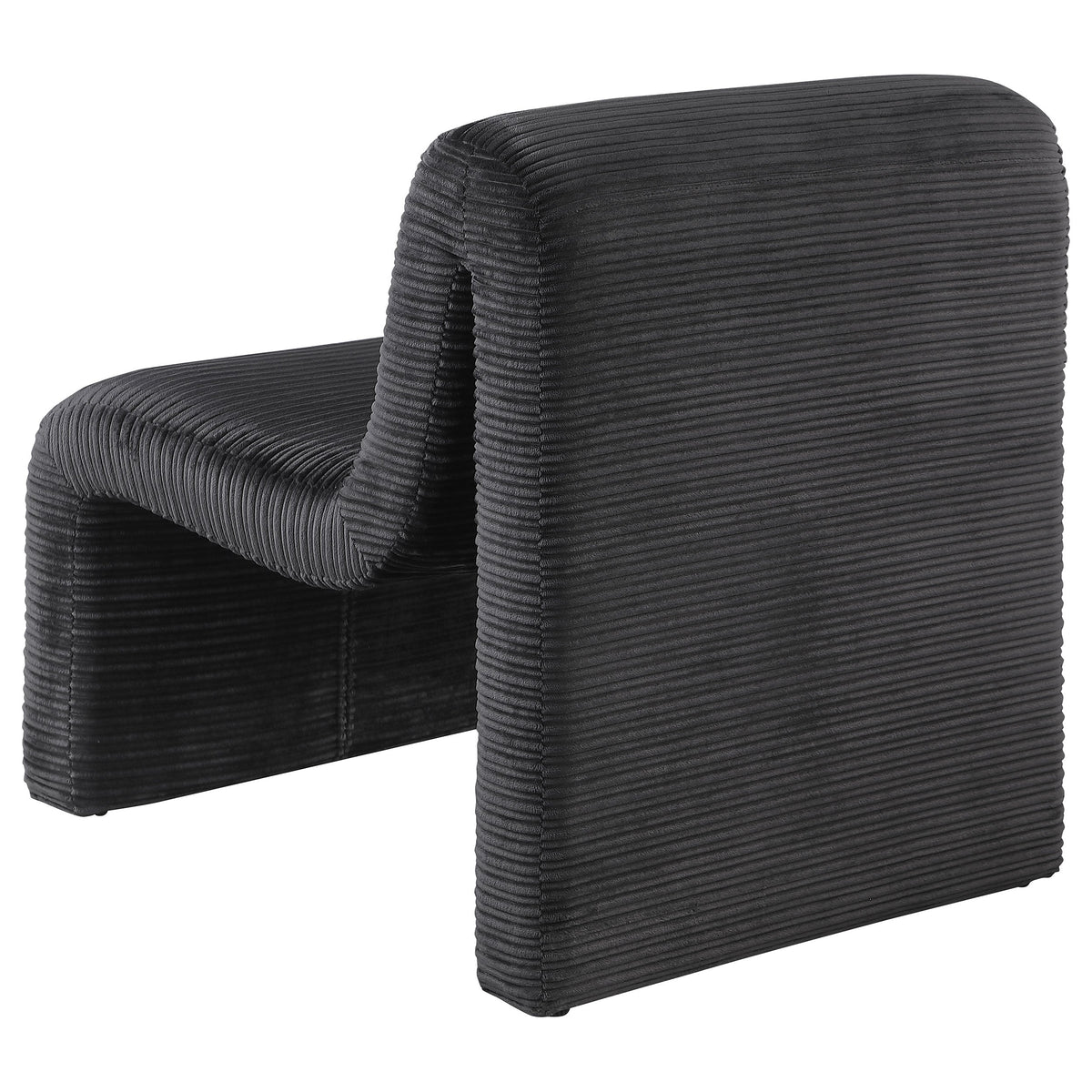Drayton Upholstered Curved Armless Accent Chair Ivory