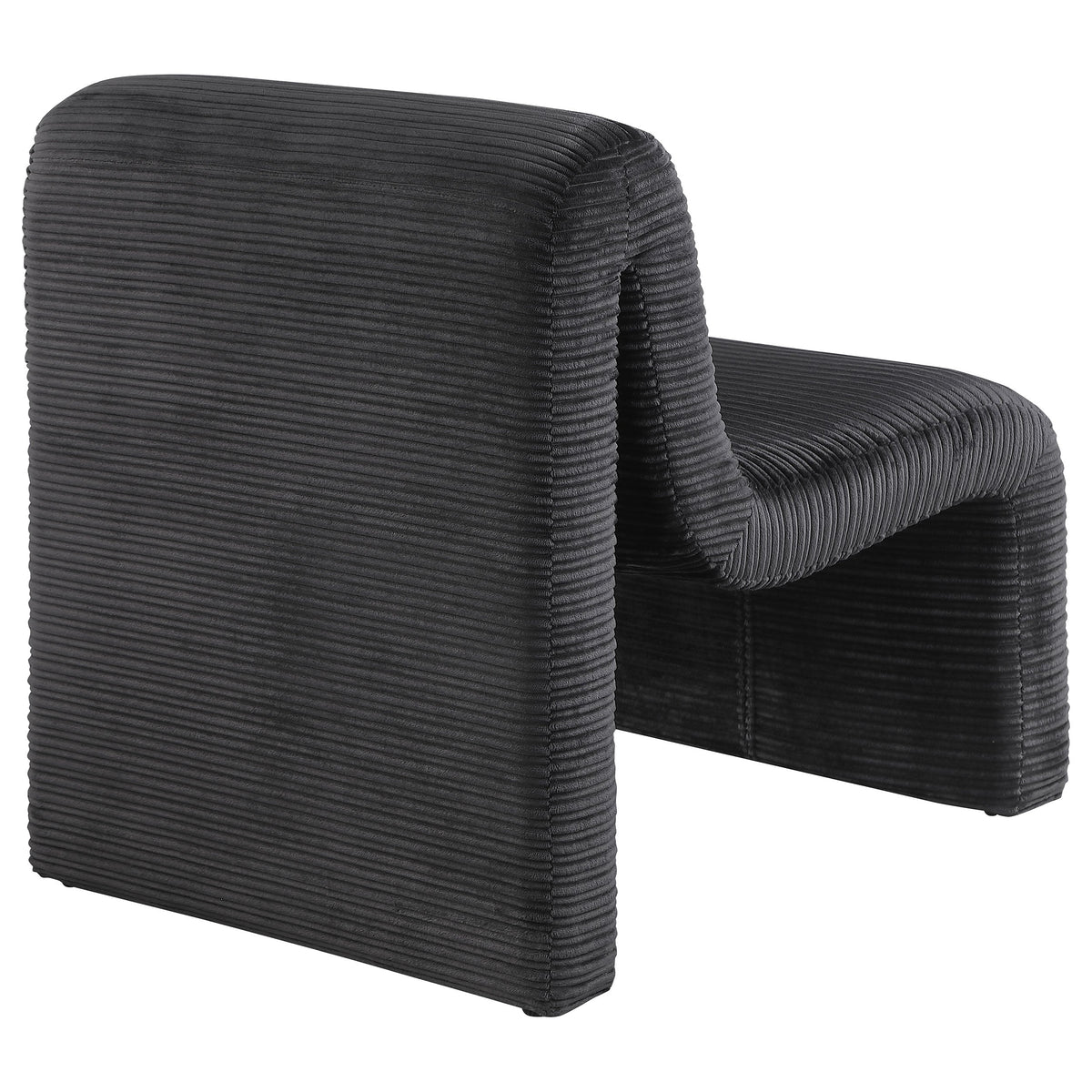 Drayton Upholstered Curved Armless Accent Chair Ivory