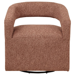 Westhill Boucle Upholstered Swivel Accent Chair Berry