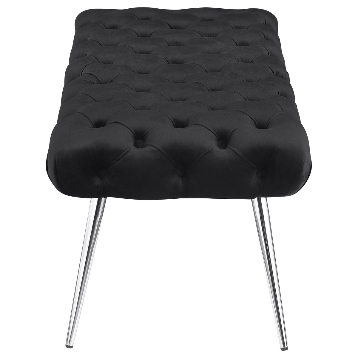 Ella Upholstered Tufted Bench Metal Legs Rust