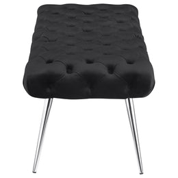 Ella Upholstered Tufted Bench Metal Legs Rust