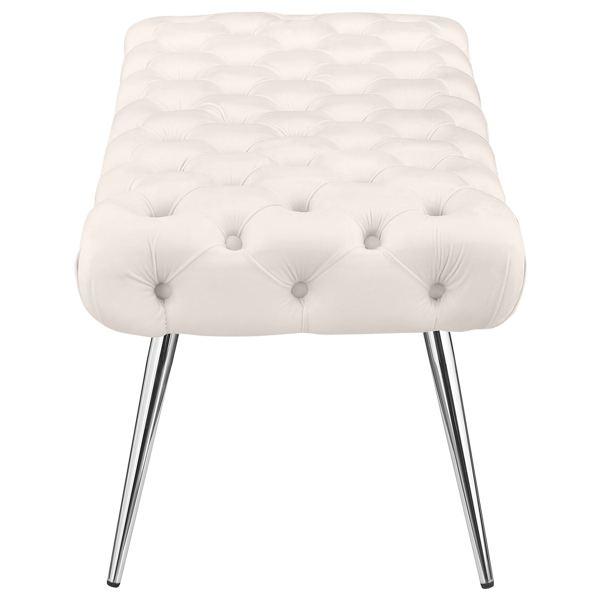 Ella Upholstered Tufted Bench Metal Legs Rust
