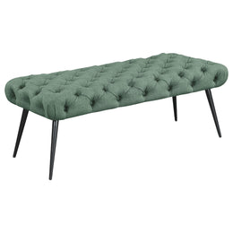 Ella Upholstered Tufted Bench Metal Legs Rust