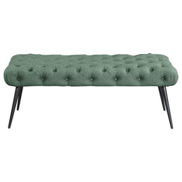 Ella Upholstered Tufted Bench Metal Legs Rust