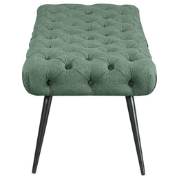 Ella Upholstered Tufted Bench Metal Legs Rust