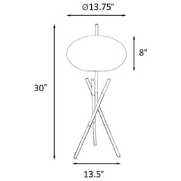 Layton White Orb Shade Tripod Table Lamp Black