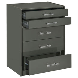 Danbury 3-drawer Makeup Vanity & Stool Set Black High Gloss