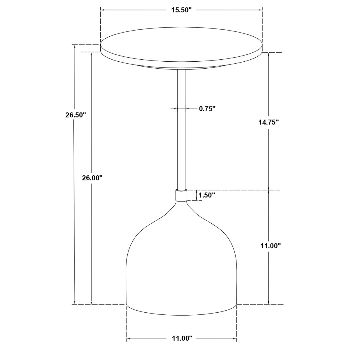 Colima Round Wood Top Accent Side Table Peach