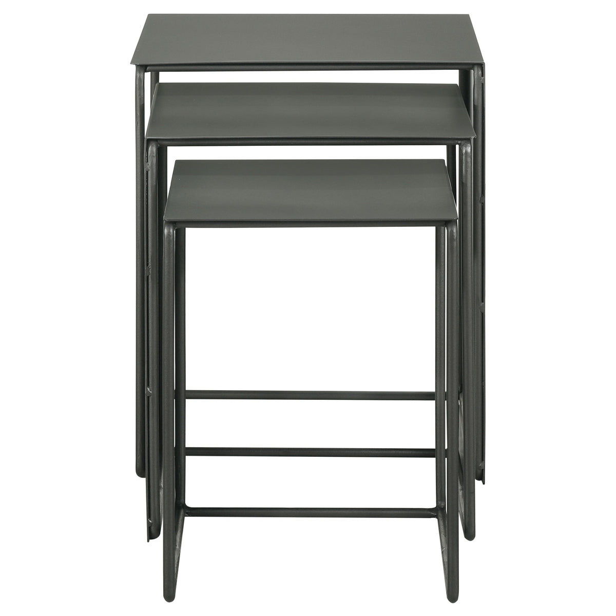 Imez  Rectangular Metal Nesting Table Set Grey