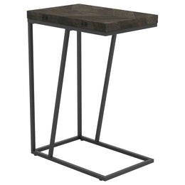 Carly Expandable Engineered Wood C-Shaped Side Table Grey