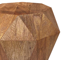 Jacinto Octagonal Solid Mango Wood Side Table Grey