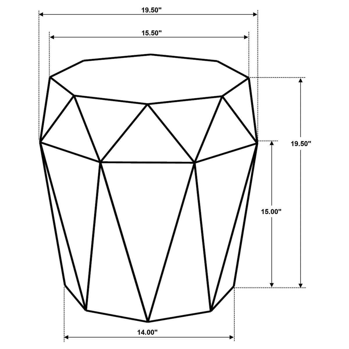 Jacinto Octagonal Solid Mango Wood Side Table Grey