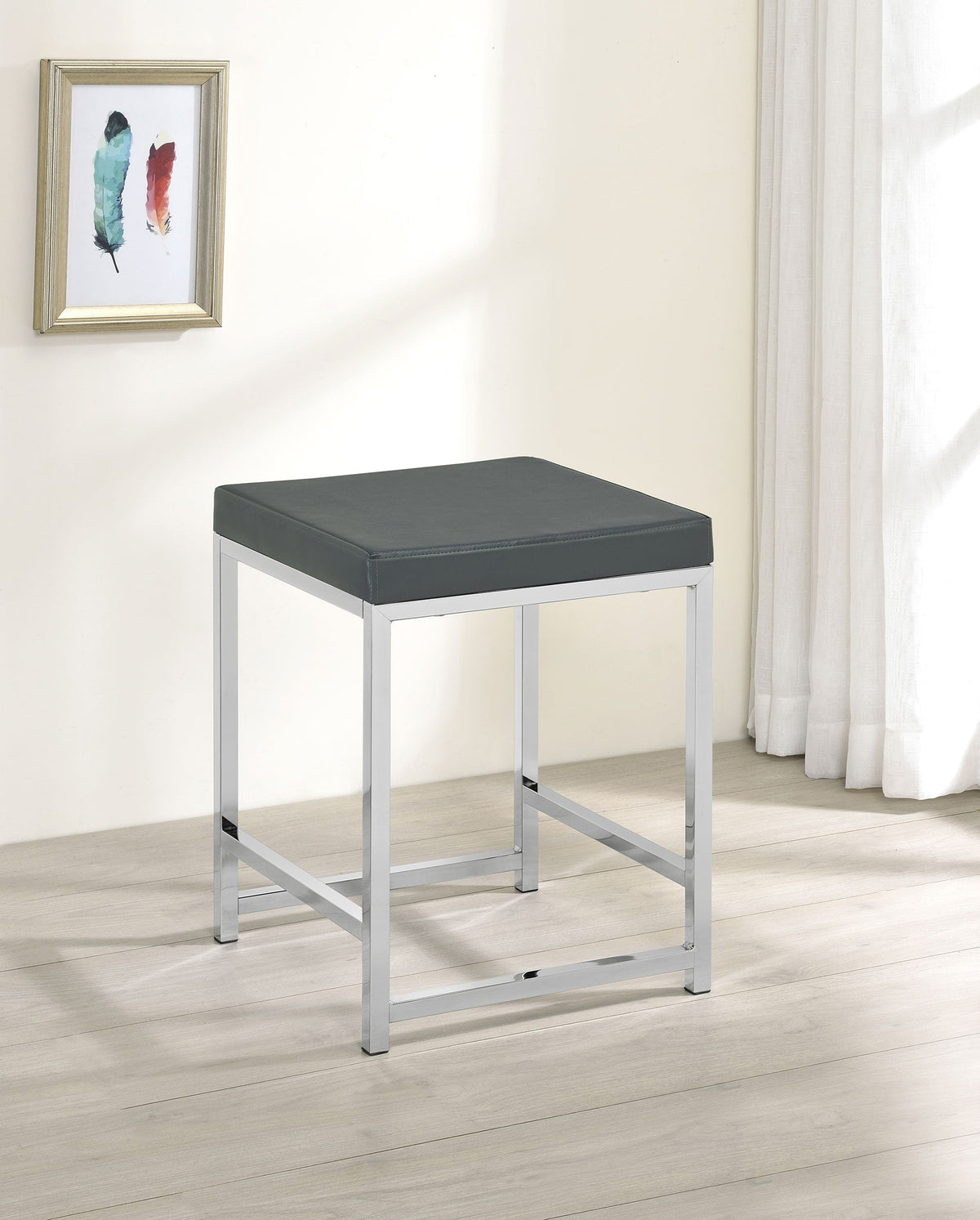 Afshan 3-drawer Vanity Set with Lighting Grey High Gloss