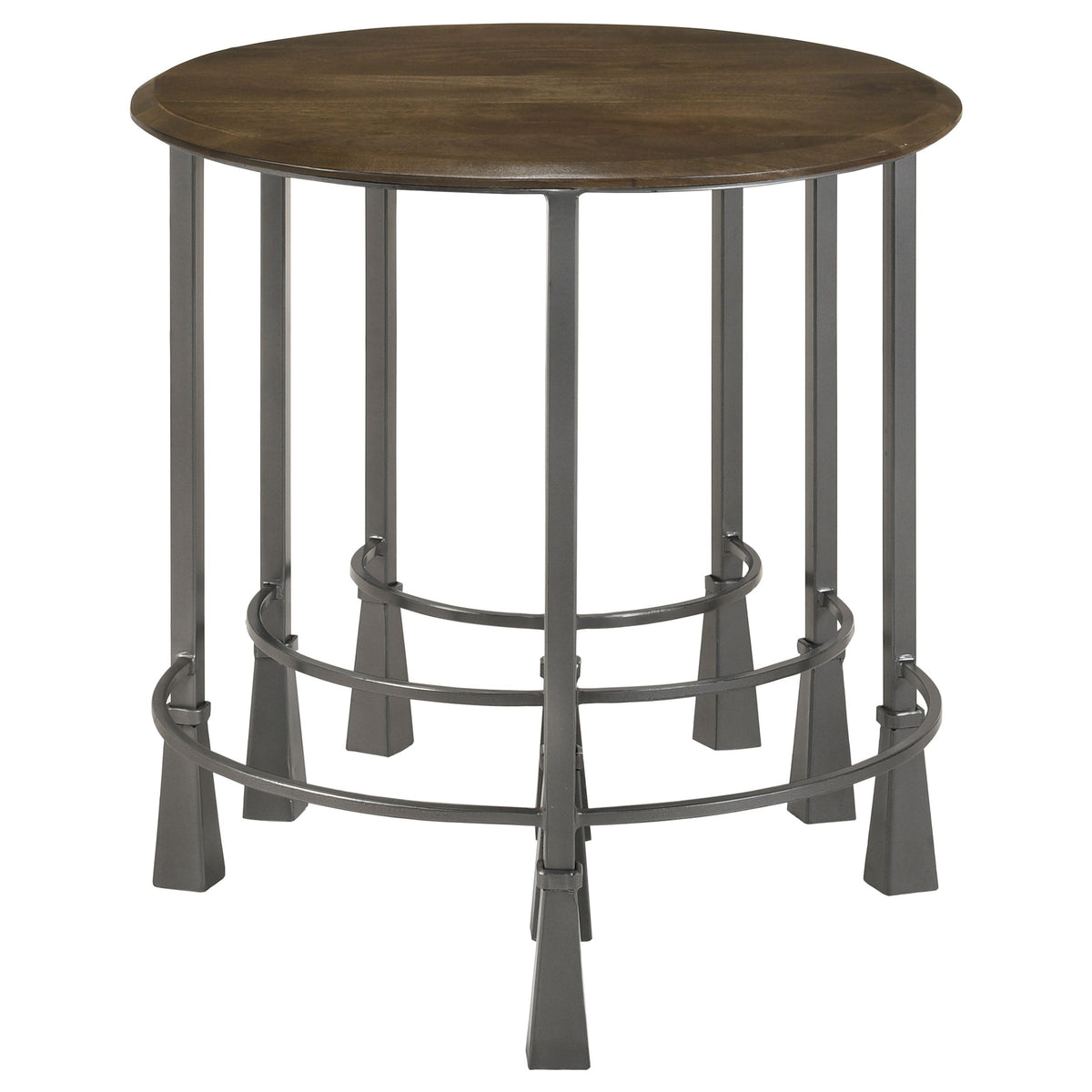 Deja  Round Nesting Table Set Natural and Gunmetal