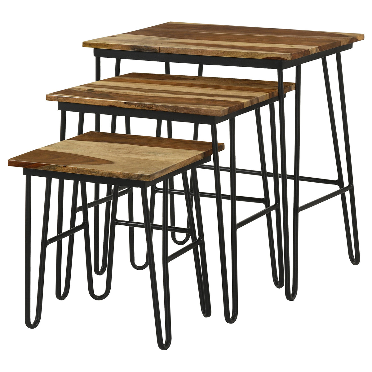 Nayeli  Solid Sheesham Wood Nesting Tables Natural