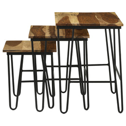 Nayeli  Solid Sheesham Wood Nesting Tables Natural