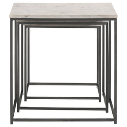 Medora  Marble Top Nesting Table Set White