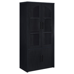 Riva 4-door Tall Accent Display Cabinet LED Lighting Black