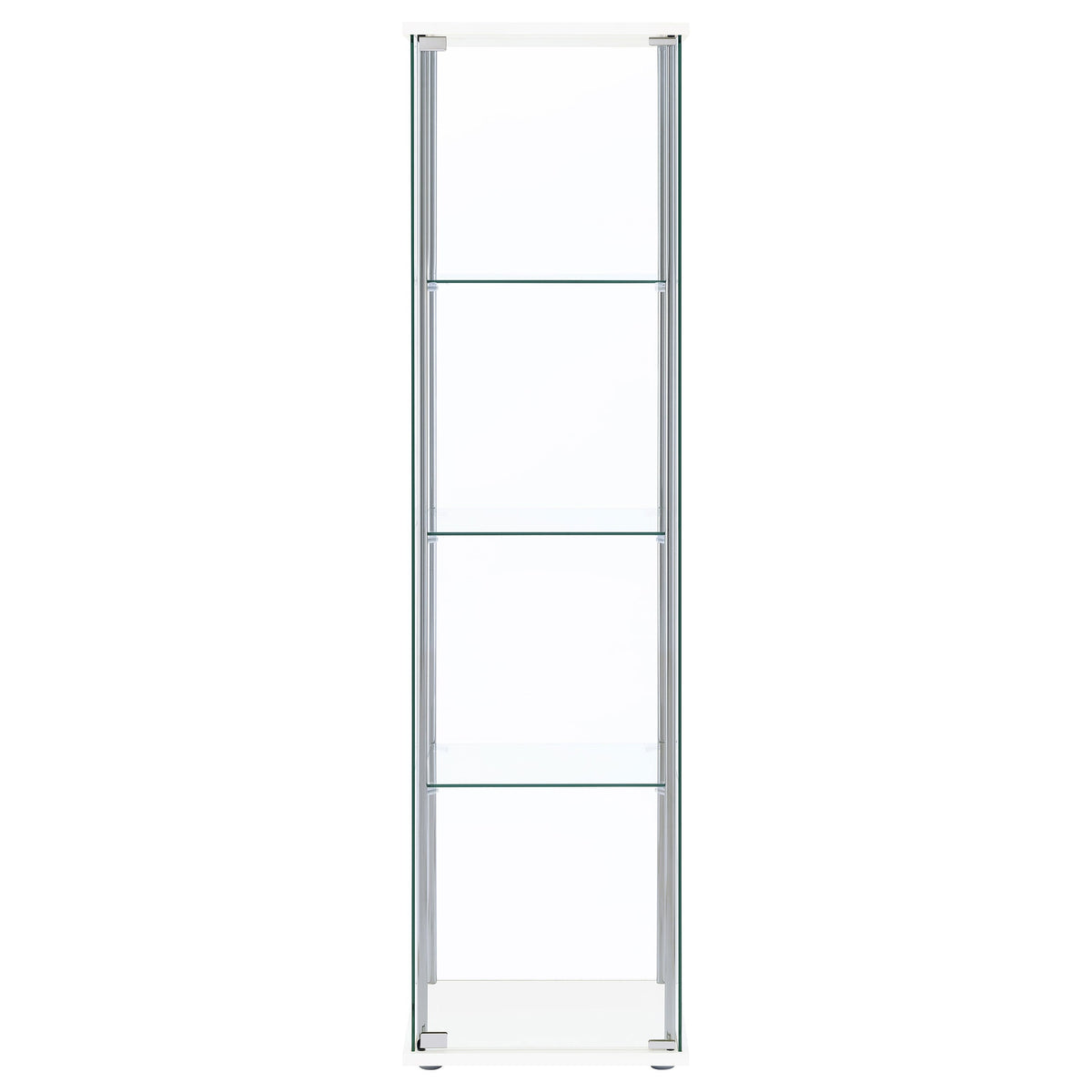 Bellatrix 4-shelf Clear Glass Curio Cabinet Cappuccino