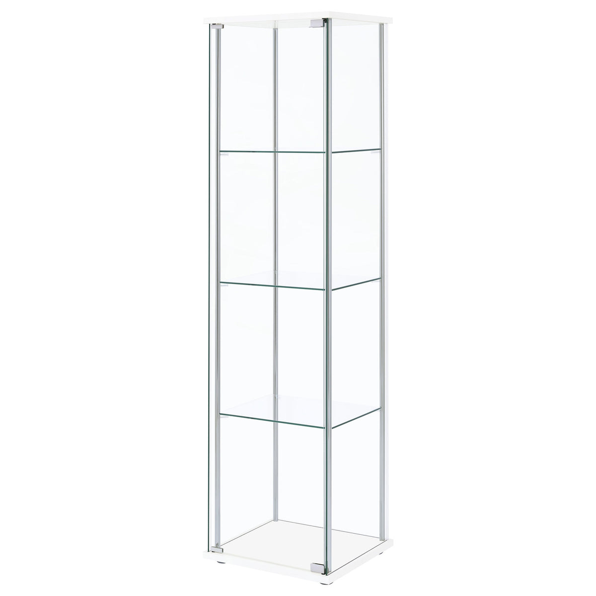 Bellatrix 4-shelf Clear Glass Curio Cabinet Cappuccino