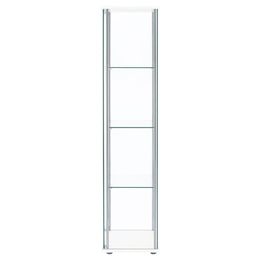 Bellatrix 4-shelf Clear Glass Curio Cabinet Cappuccino