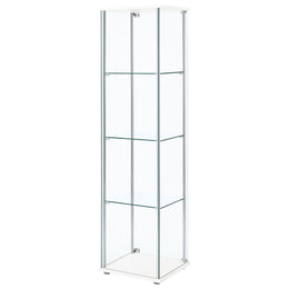 Bellatrix 4-shelf Clear Glass Curio Cabinet Cappuccino