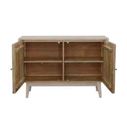 Ixora 2-door Wood Accent Cabinet White Washed and Black