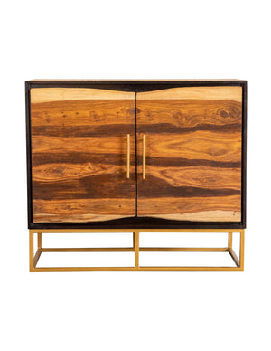 Zara 2-door 40-inch Wood Accent Storage Cabinet Black Walnut
