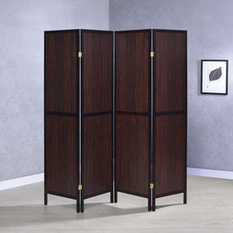 Deepika 4-Panel Room Divider Folding Screen Grey Driftwood