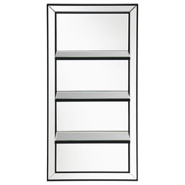 Oriel 24 x 47 Inch Rectangular 3-Shelf Wall Mirror Silver