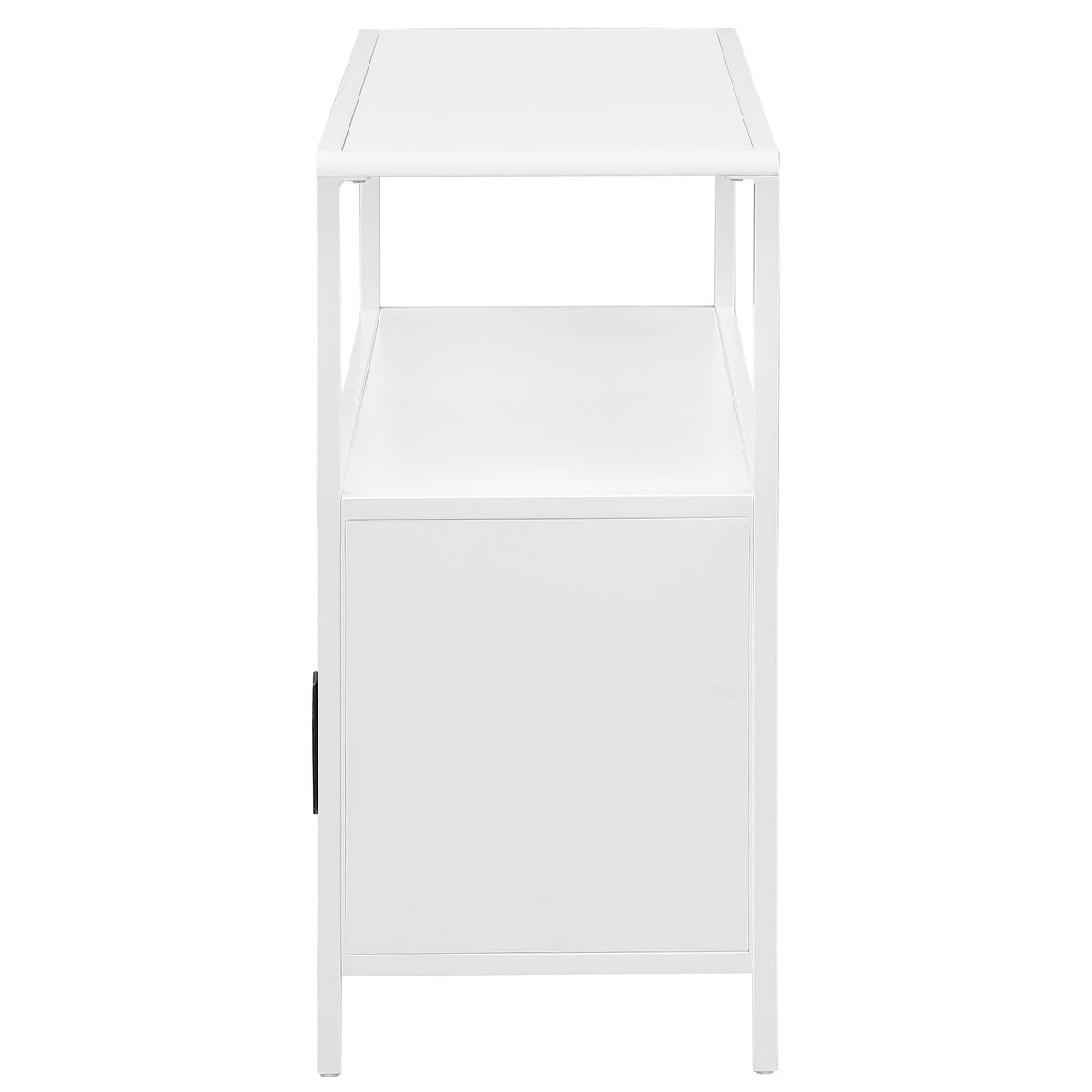 Amherst 3-shelf Radio Weave Cane Metal Accent Cabinet White