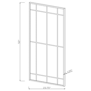 Annetta 24 x 52 Inch Window Pane Floor or Wall Mirror Black