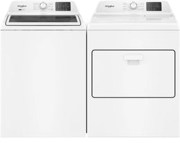 Package - Whirlpool - 4.3 Cu. Ft. High-Eficiency Top Load Washer with 2-in-1 Removable Agitator and Soft Close Glass Lid and 7.0 Cu. Ft. Electric Dryer with Adaptive Dry and Top Venting - White