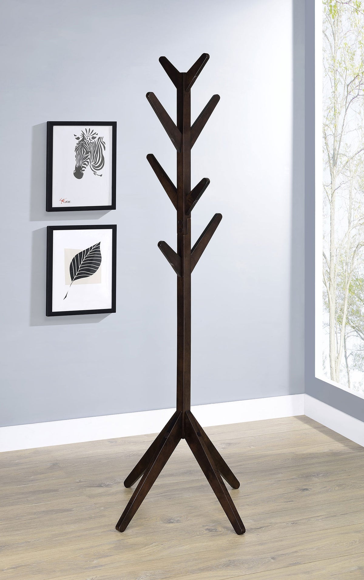 Margaret Solid Wood Coat Rack Clothing Hanger Black