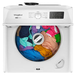 Package - Whirlpool - 4.3 Cu. Ft. High-Eficiency Top Load Washer with 2-in-1 Removable Agitator and Soft Close Glass Lid and 7.0 Cu. Ft. Gas Dryer with Adaptive Dry - Vented Matching - White
