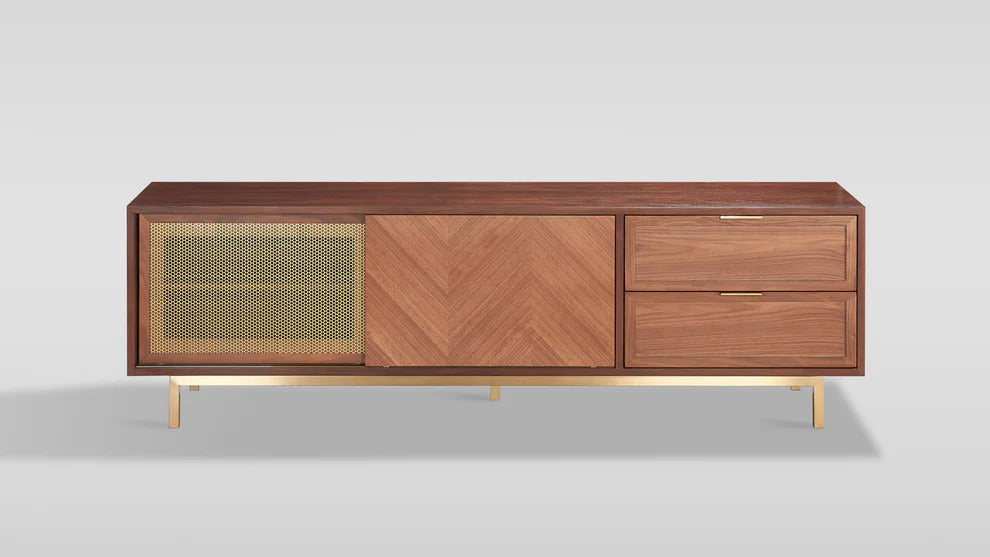 Milana TV Console (Walnut Gold)