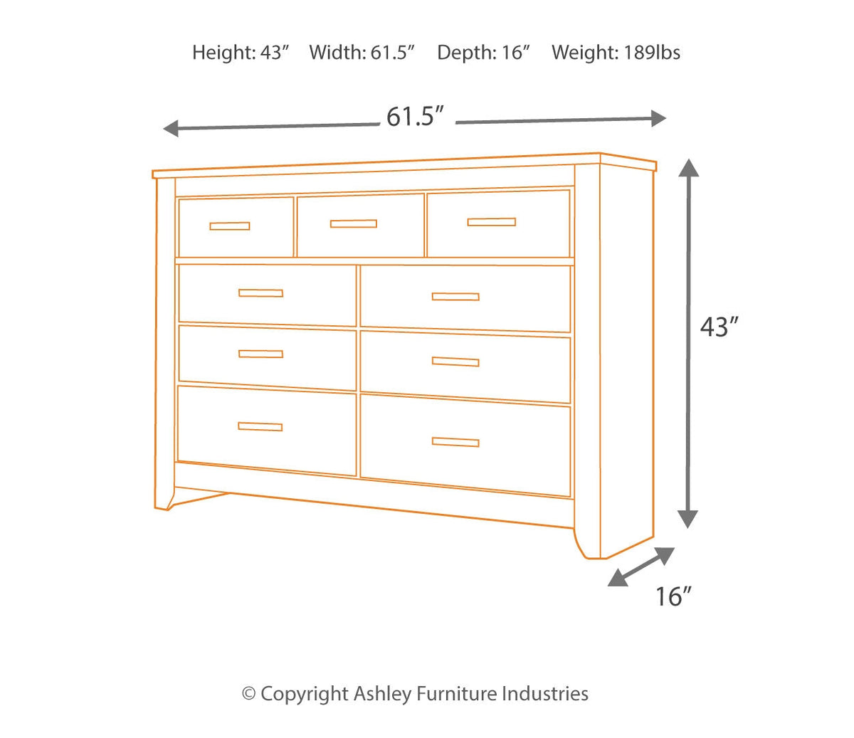 Zelen Seven Drawer Dresser