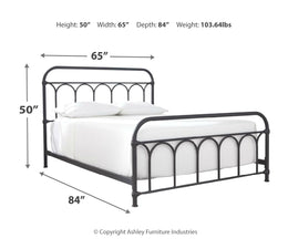 Nashburg Queen Metal Bed with Mattress