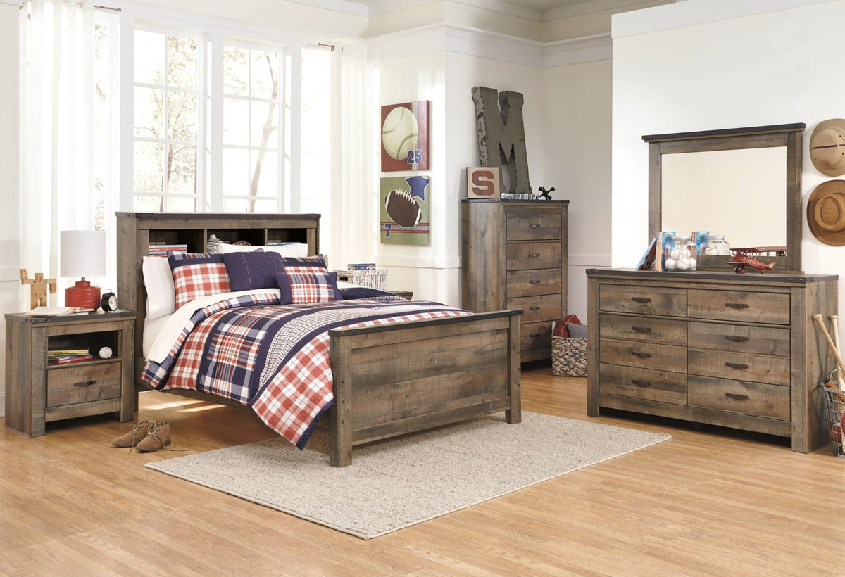 Trinell Bookcase Bed with 2 Storage Drawers