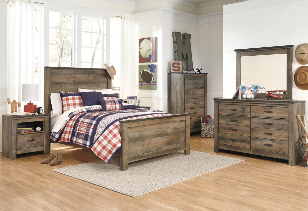 Trinell Bookcase Bed with 2 Storage Drawers